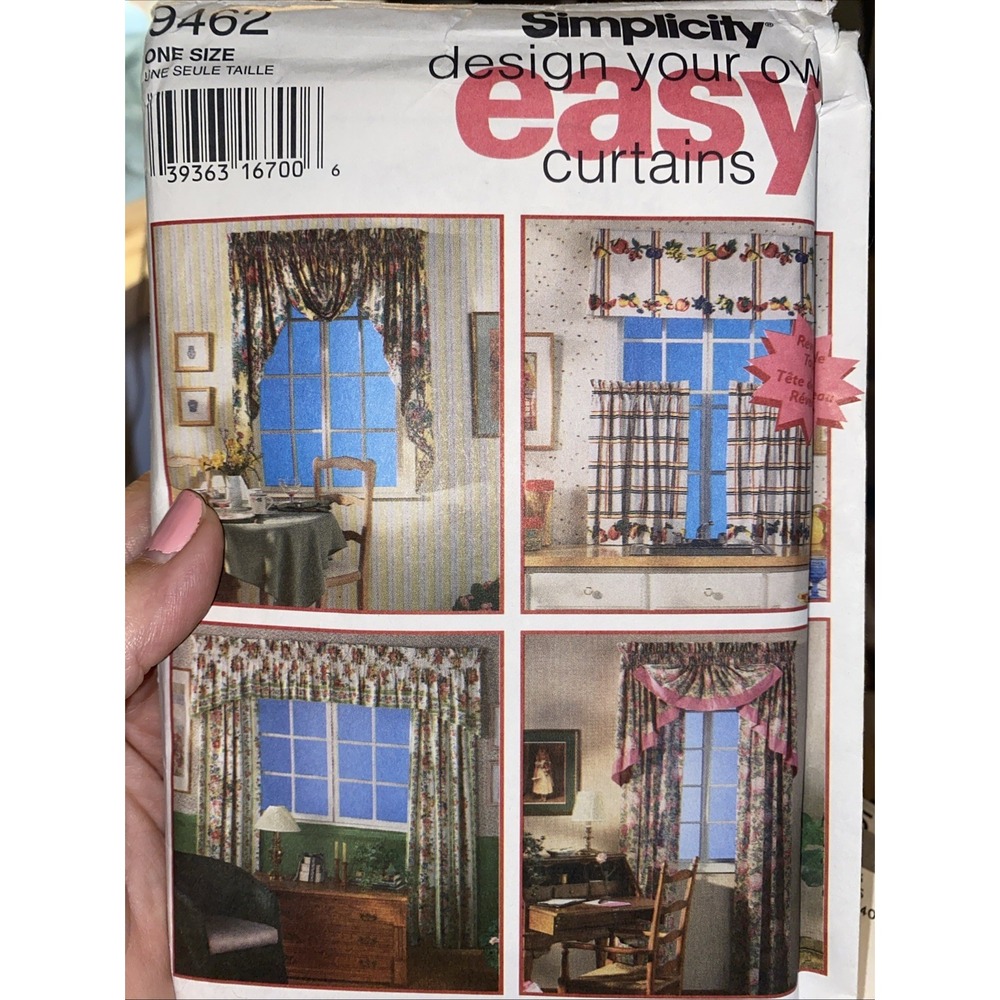 Simplicity Sewing Pattern 9462 Window Treatments Swags Valance One Size UNCUT